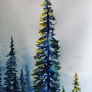 🌲 tree Watercolor Painting
